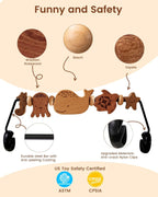 Baby Bouncer Toy Bar de madera con espejo, animales marinos