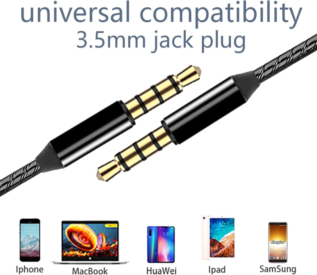 Paquete de 3 auriculares con cable, auriculares intrauditivos con c...