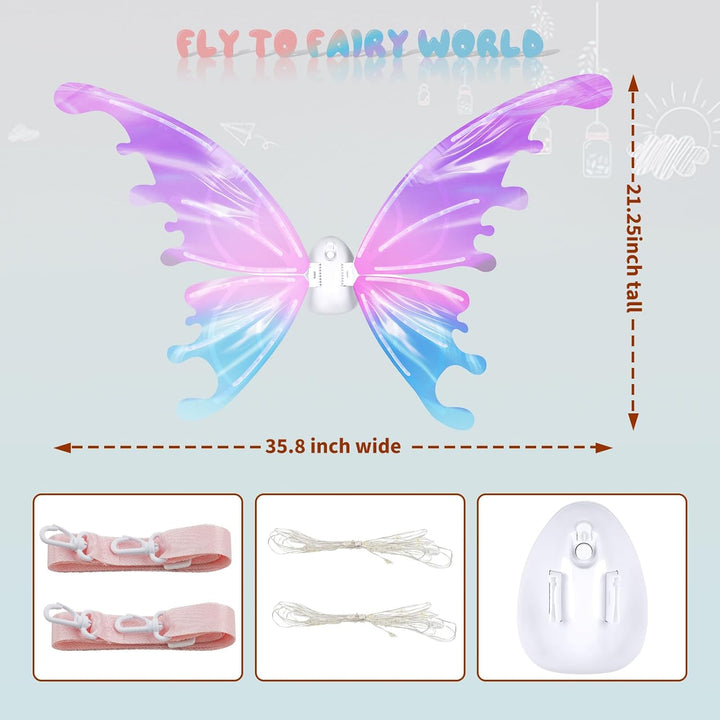 maysida Alas de hadas eléctricas para niñas, alas de maripos