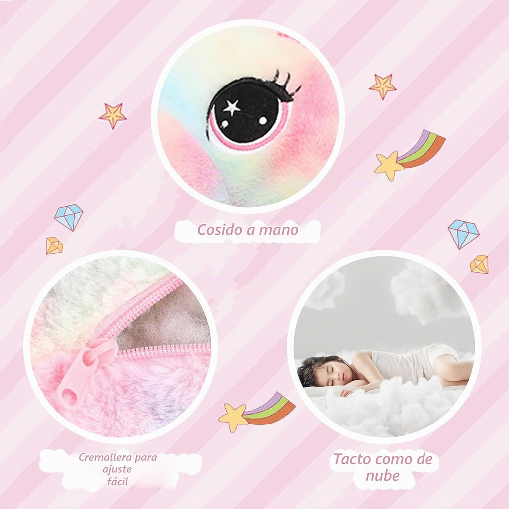 Muiteiur Animal de peluche de unicornio de 43.4 pulgadas, unicornio de peluche gigante para niñas, almohada de felpa suave, regalos para niñas y niños, rosa