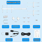 Antena de TV HD satelital Yagi, antena de TV digital al aire libre para