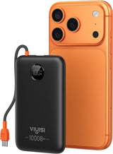 VIYISI Cargador portátil ultra delgado pequeño 10000mah con cable U...