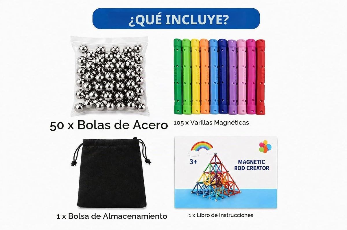 Juego de 155 bloques de construcción magnéticos, varillas magnéticas de 2.3 pulgadas y bolas no magnéticas, juguete de construcción STEM 3D para niños adultos, cumpleaños educativo de padres e
