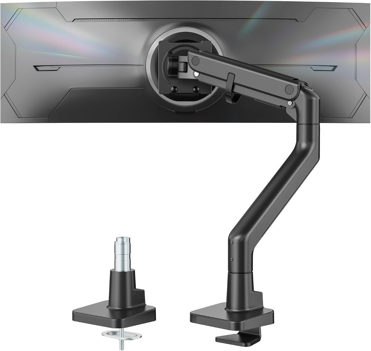 monTEK Heavy Duty Monitor Arm, 17-57" Ultrawide, Gas Spring, 59.4 lbs，negro