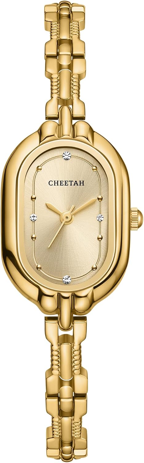 Reloj Brazalete Diminuto Dorado CHEETAH para Mujer, Pulsera Vintage Pequeña, Esfera con Números de Fácil Lectura, Resistente al Agua