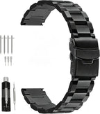 Juntan Correa de reloj clásica de acero inoxidable de 0.709 in, 0.787 in, 0.827 in, 0.866 in, 0.945 in, 1.024 in, plateado, negro, gris, azul, dorado, correa de reloj de metal cepillado para mujeres y