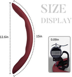 Funda de cuero para volante de automóvil con broche, juego de 3 piezas, protector antideslizante, envolvente, accesorios para volante de 14.5-15 pulgadas, universal, rojo vino