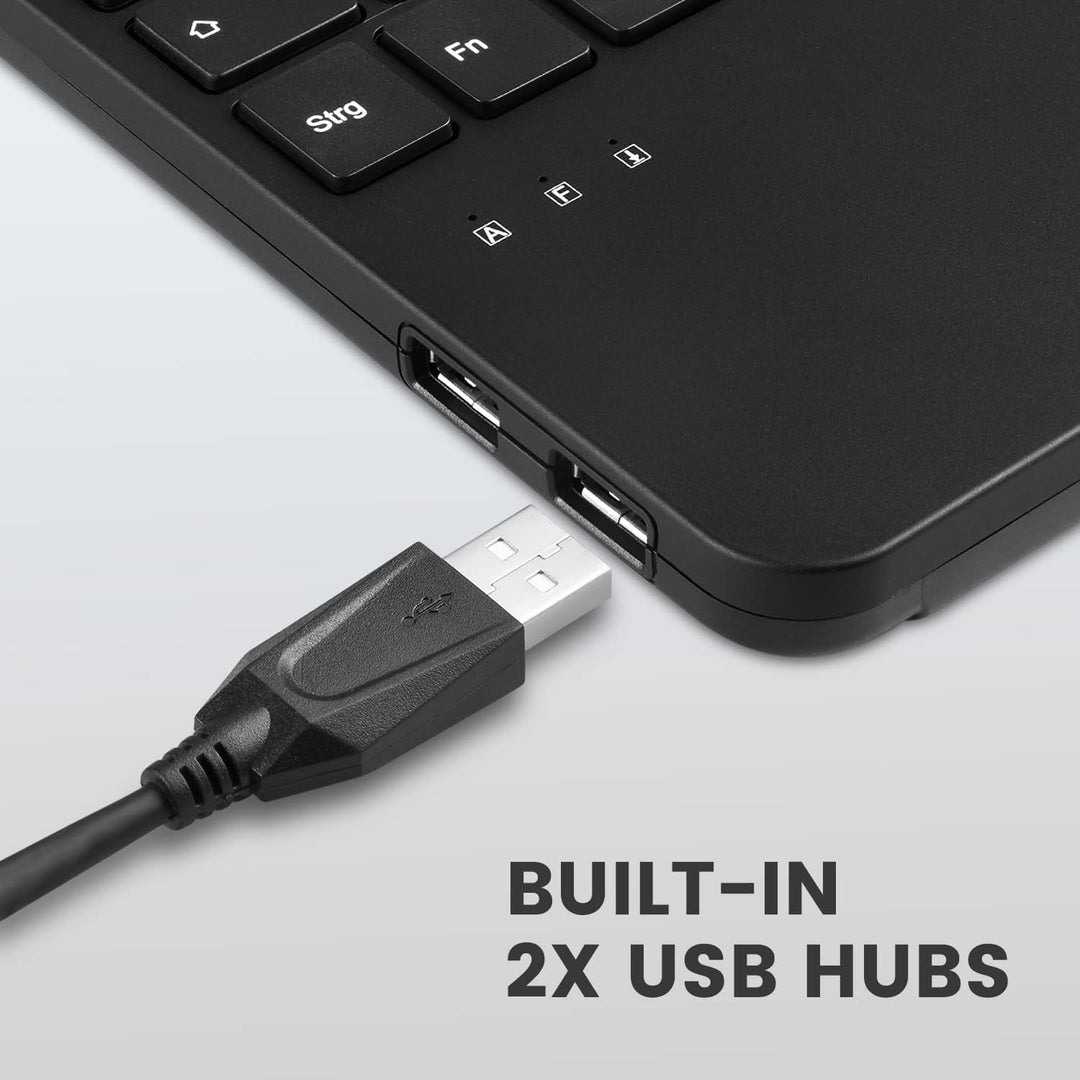 Perixx PERIBOARD-526 US, teclado con cable mini USB con rueda de de...