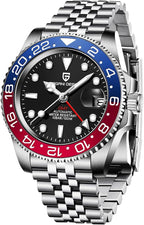 CADISEN Pagani Design 1662 GMT Reloj Automático Mecánico de Hombre de Grado Superior, Acero Inoxidable, Cristal de Zafiro, Reloj Deportivo de Buceo para Hombre, 1.57 pulgadas, Fecha, Resistente al