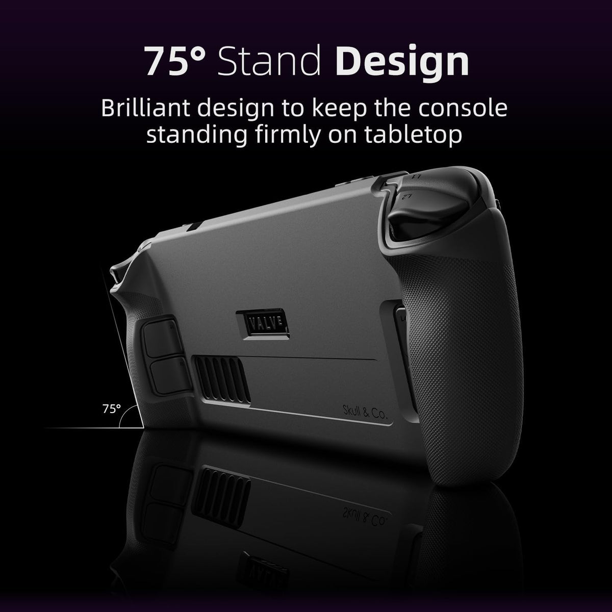 Skull & Co. GripCase SD para SteamDeck: una funda protectora suave con empuñaduras texturizadas, protección completa y soporte, absorción de golpes antideslizante y diseño de cubierta antiarañazos