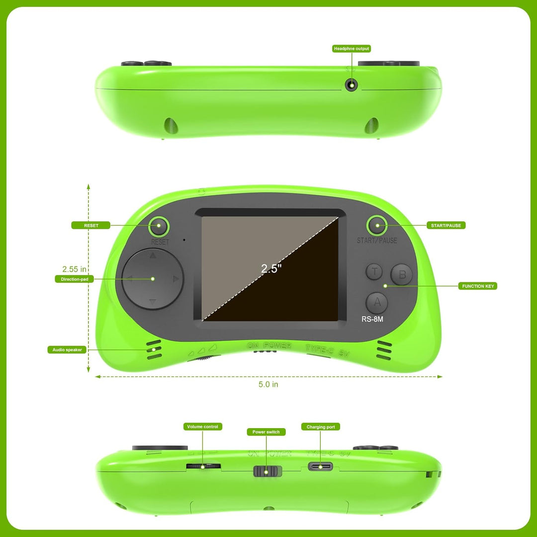 Juegos de mano para niños, videojuego retro de 16 bits con 220 jueg...