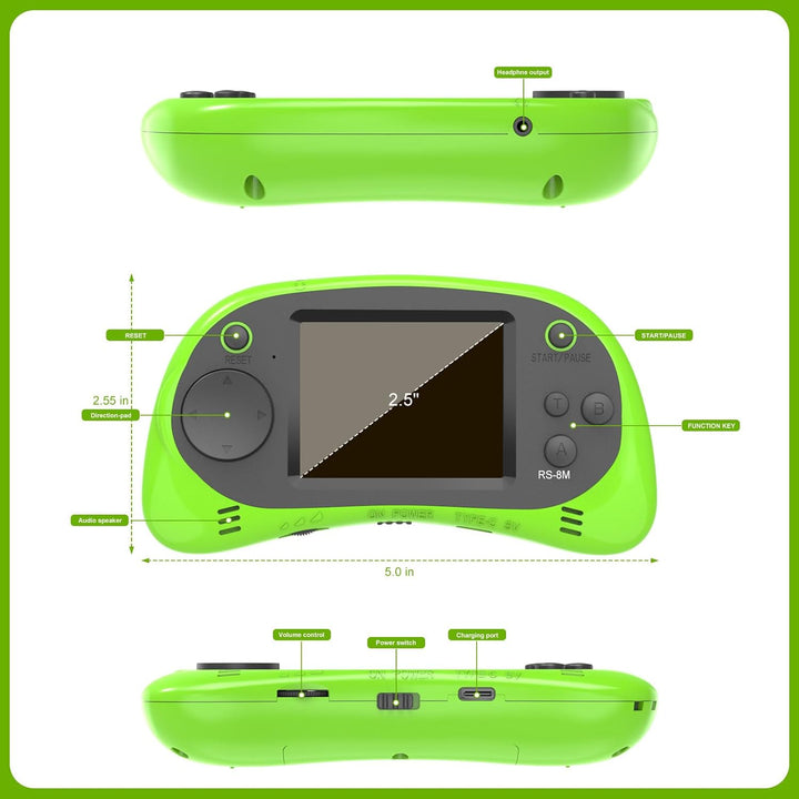 Juegos de mano para niños, videojuego retro de 16 bits con 220 jueg...