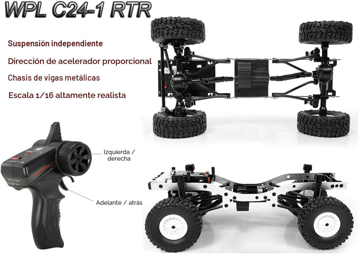 HLSFWDRIVE WPL C24-1 RC Rock Crawler RC Truck 4x4 1/16 Scale All Terrain