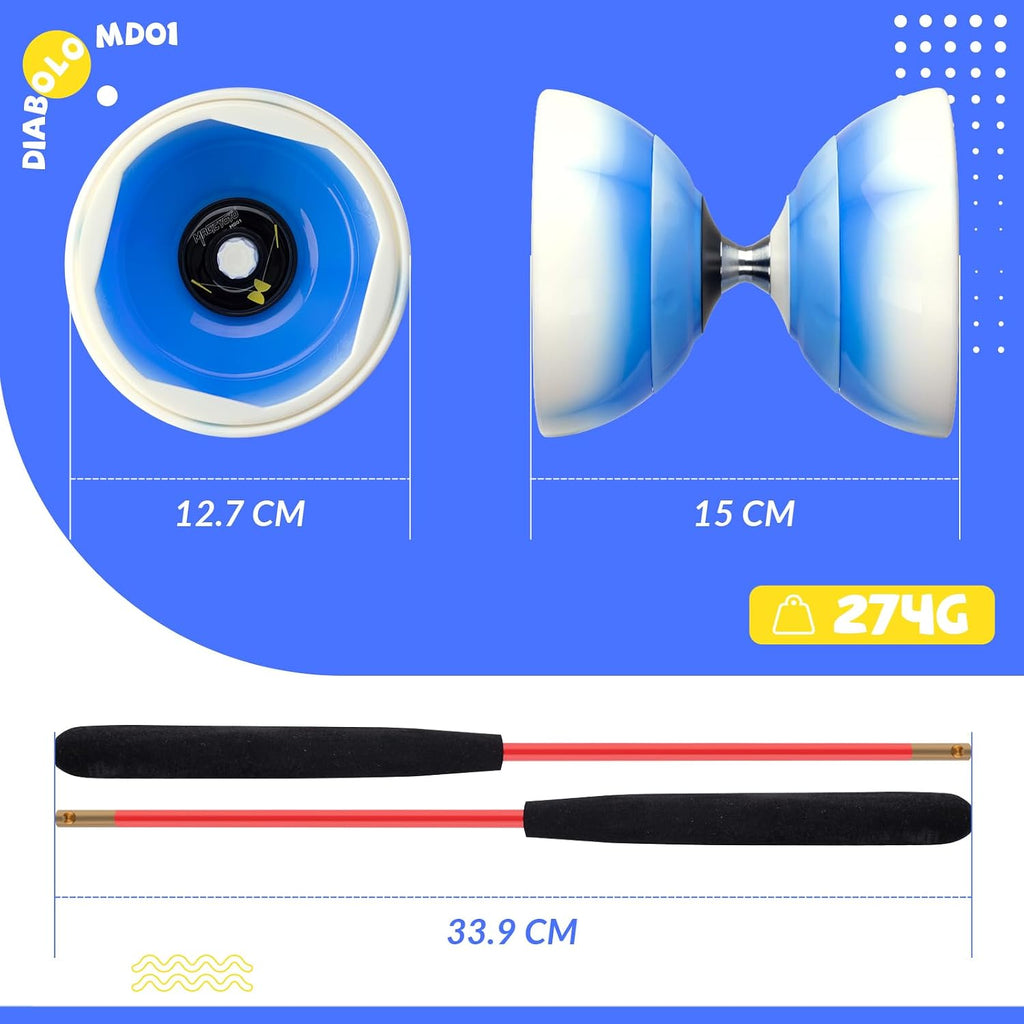 MD01 Yoyo chino para niños y adultos, diábolo profesional de triple