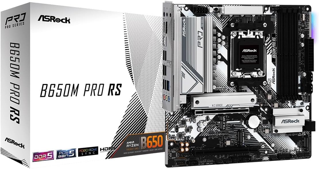 Asrock B650M Pro RS AMD Socket AM5 Ryzen 7000\/8000\/9000 Series DD...
