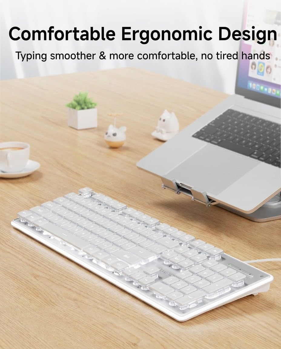 SEUNKWANG EWEADN GX710S - Teclado de computadora retroiluminado, te...