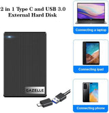 GAZELLE Disco Duro Externo Ultra Delgado de Alta Velocidad de 1TB -...