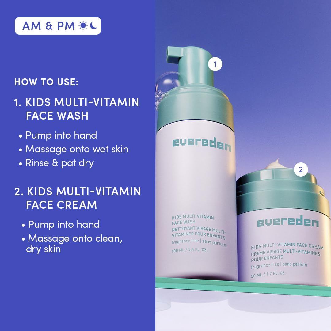 Evereden Fragrance-Free Kids Happy Face Duo - Juego de Limpieza Fac...
