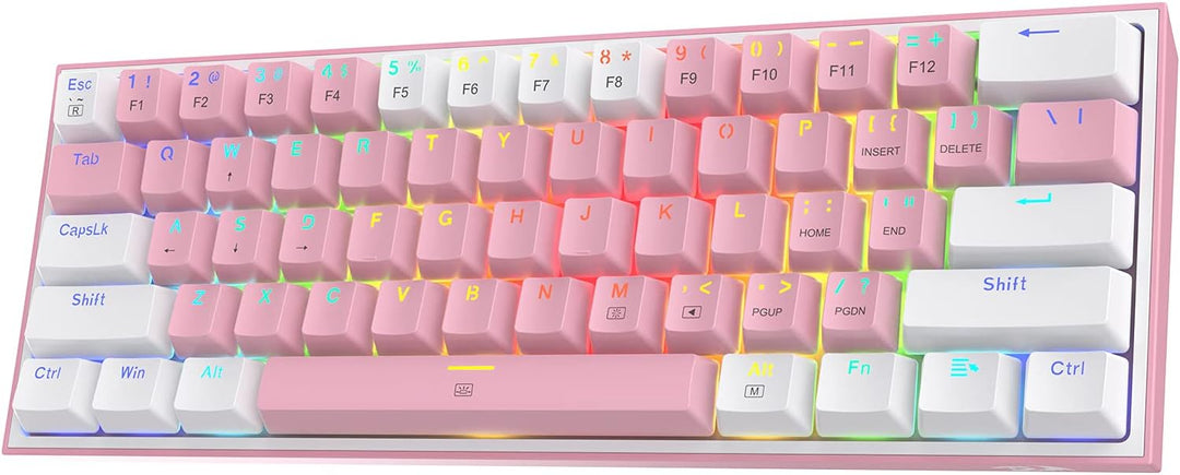 Redragon K617 Fizz 60% teclado con cable para juegos RGB, teclado m...