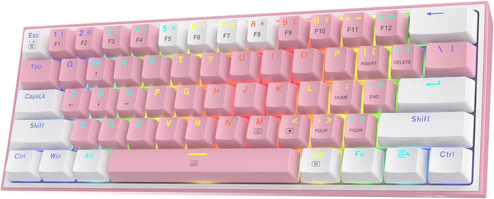 Redragon K617 Fizz 60% teclado con cable para juegos RGB, teclado m...