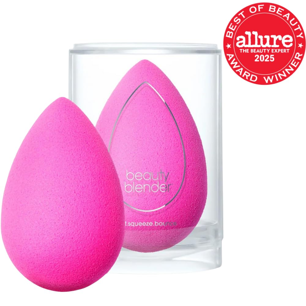 Beautyblender Esponja de maquillaje rosa original | Espuma de mezcla súper suave para bases, polvos y cremas | Reutilizable y lavable, vegano y libre de crueldad, acabado sin rayas