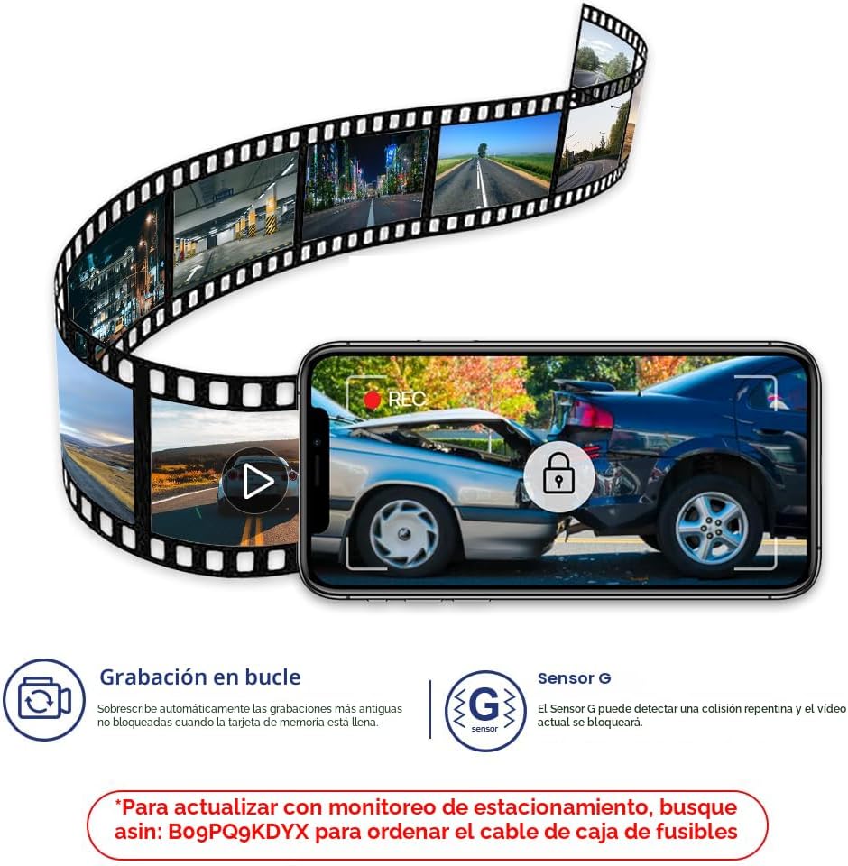Fitcamx 4K Dash Cam adecuada para Honda Accord 2023-2026, aspecto de