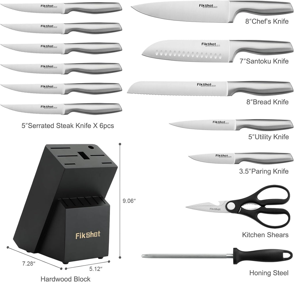Juego de cuchillos de cocina, cuchillos de cocina alemanes de acero inoxidable