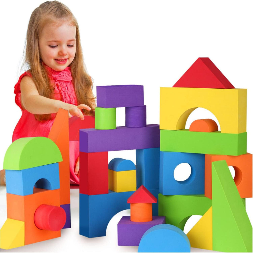 LOLO TOYS Bloques de espuma de construcción grandes para niños pequeños – Bloques de construcción gigantes gigantes grandes (30 piezas)