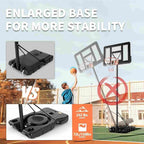 DUMOS Aro de Baloncesto Portátil de Altura Ajustable de 10 Pies para Exteriores para Adultos, Tablero Irrompible de 44 Pulgadas con Aro Absorbente de Impactos, Base Rellenable, 2 Ruedas para Piscina