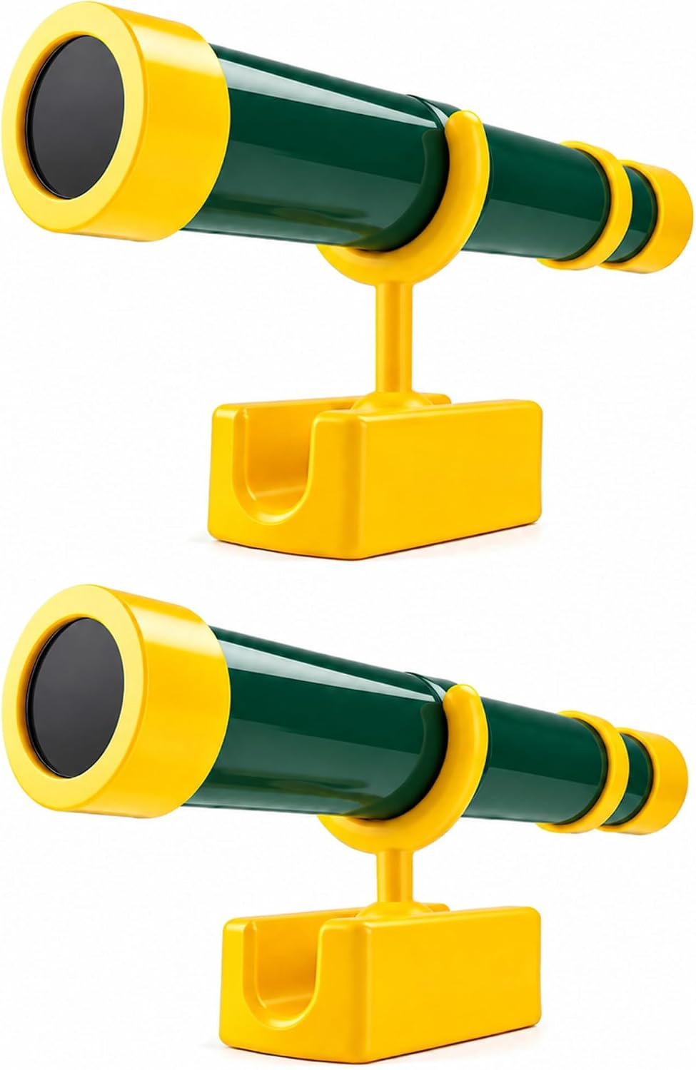 2 piezas de telescopio de casa del árbol para niños, accesorios de juego, verde, amarillo