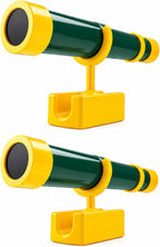 2 piezas de telescopio de casa del árbol para niños, accesorios de juego, verde, amarillo