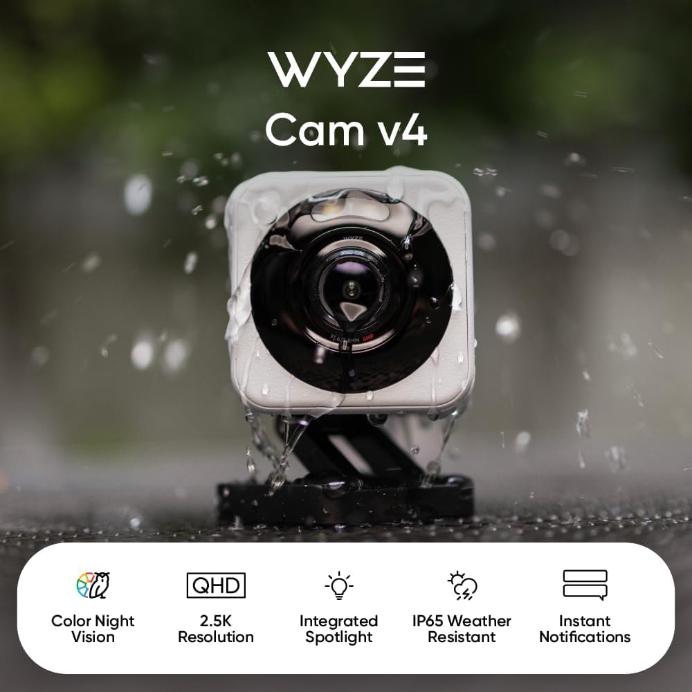 WYZE Cam v4 (Modelo más reciente), Cámara de Seguridad AI de 2.5K,...