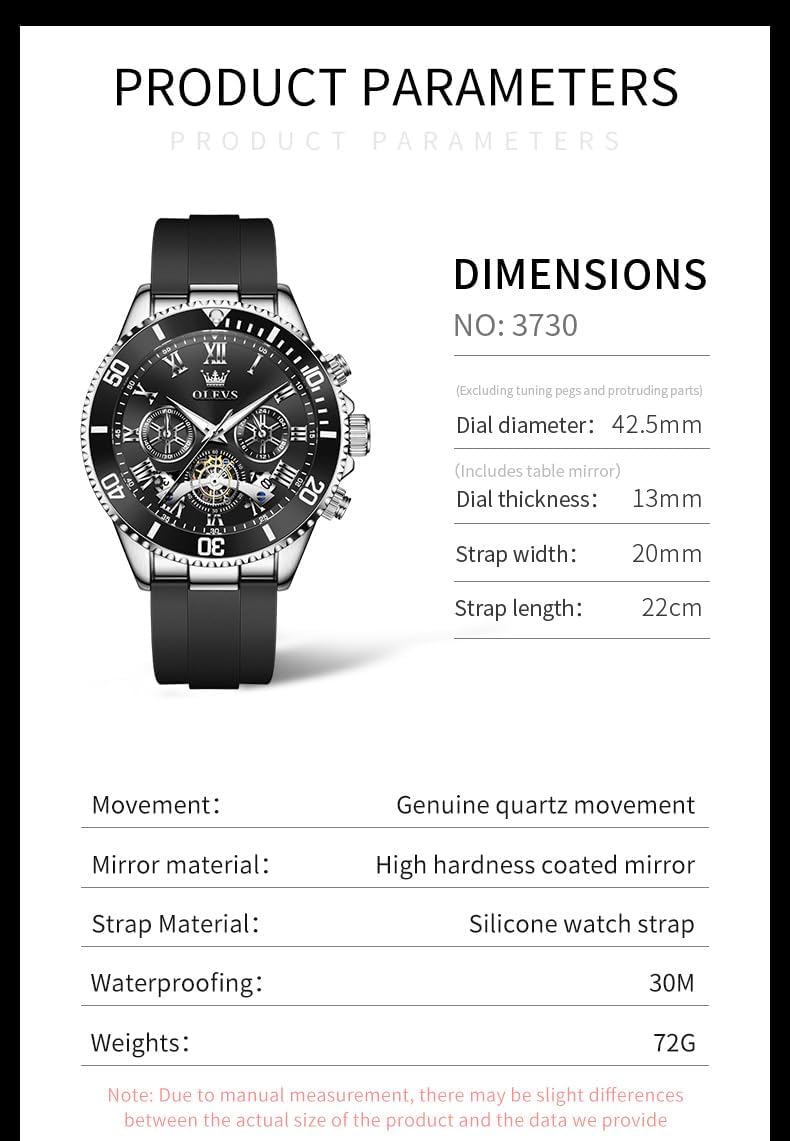 OLEVS Relojes para Hombre Lujo Vestimenta Día Fecha Cronógrafo Reloj de Acero Inoxidable Negocios a prueba de agua Luminosa Regalo Reloj de Pulsera para Hombre