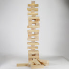 Tumbling Tower - Juego de 60 piezas de madera para patio familiar de hasta 3.2 pies