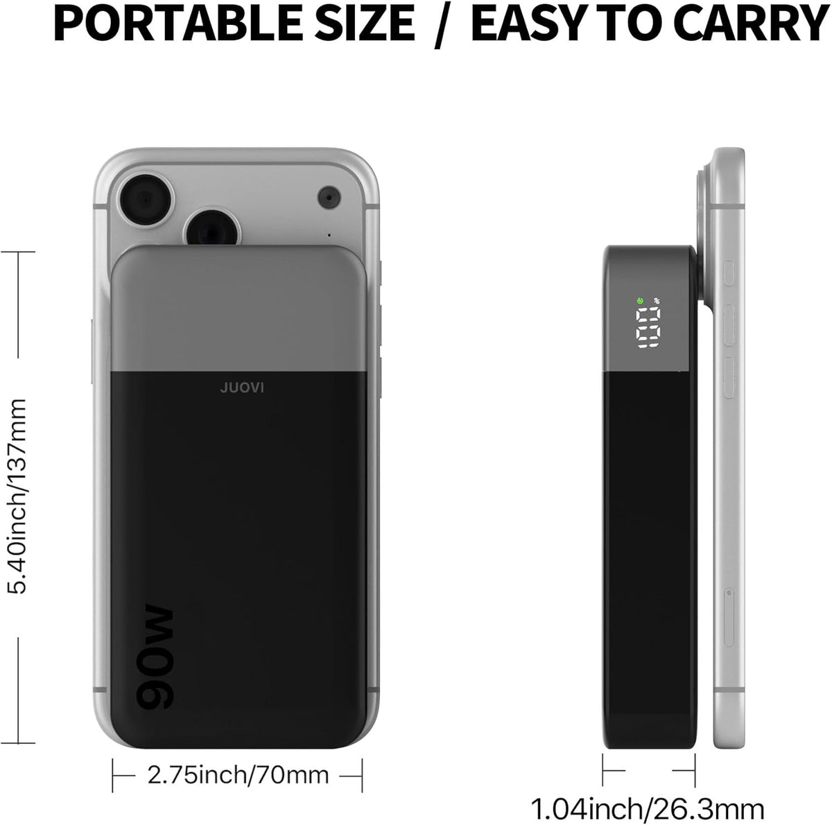 JUOVI Banco de energía portátil 90W 20000mAh cargador portátil