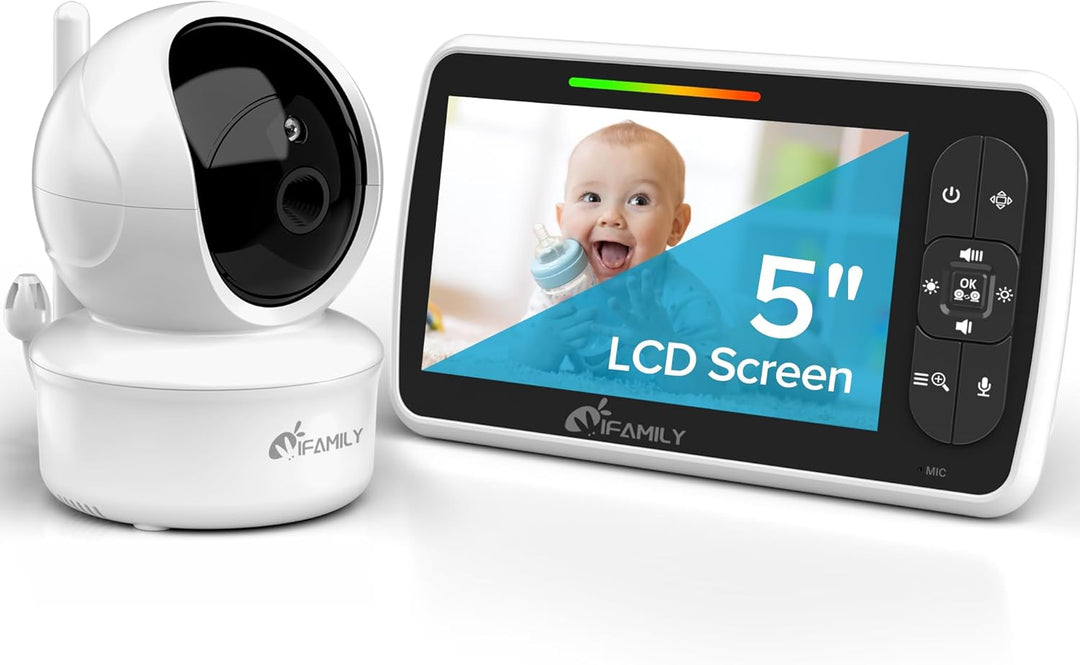 iFamily - Monitor de bebé - Pantalla grande de 5" con vida útil...
