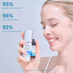 Vibrant Clarity Travel Skincare Set | Limpiador exfoliante GSL AHA/BHA compatible con la TSA y 20% vitamina C + E + suero ferúlico con cepillo facial y bolsa de viaje | Piel de vidrio para llevar