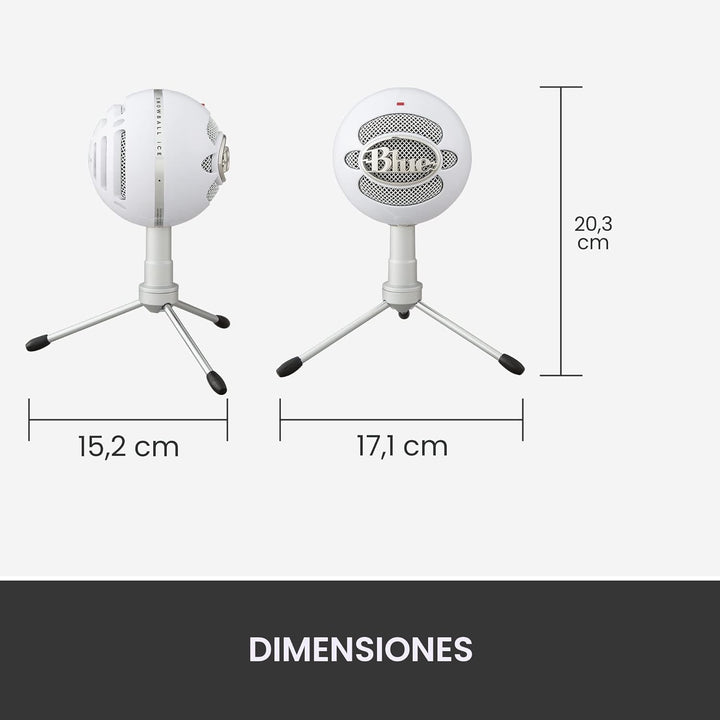 Logitech for Creators Blue Snowball iCE - Micrófono USB, color blan...