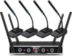 D Debra Sistema de Micrófono Inalámbrico de Audio Pro DU4004 UHF 4 x 16, 2 paquetes de mano 2