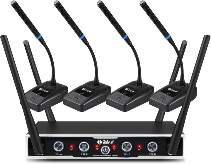 D Debra Sistema de Micrófono Inalámbrico Audio Pro DU4004 UHF 4 * 1...