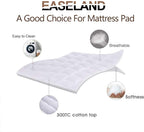 EASELAND Funda de colchón tamaño Queen, protector de colchón acolchado con parte superior de algodón, se estira hasta 8-21 pulgadas, bolsillo profundo, colchoneta refrescante (60x80 pulgadas, blanco)