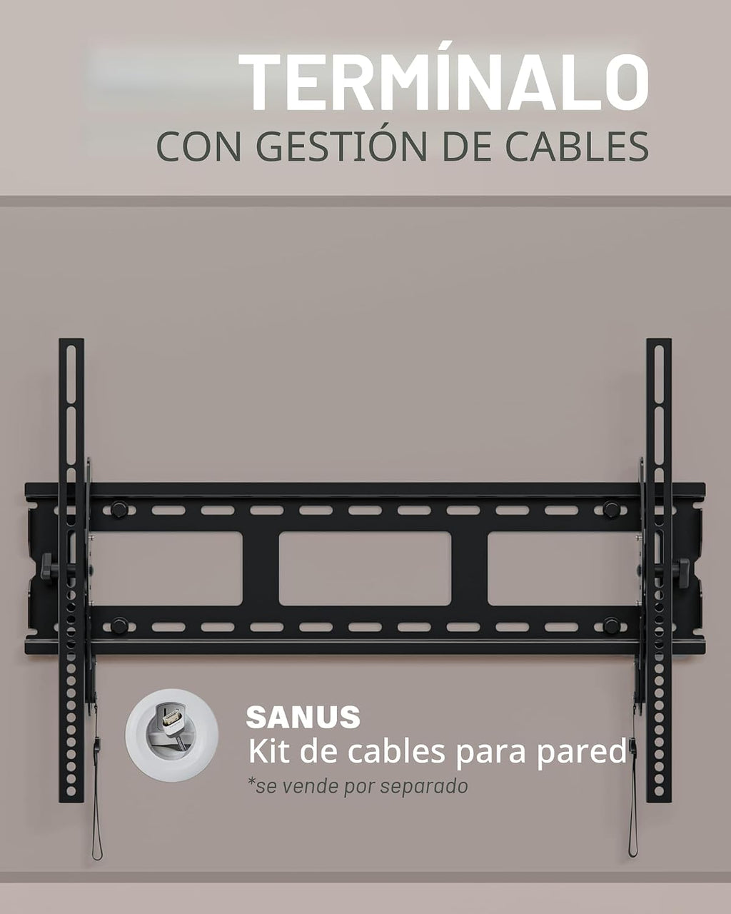 SANUS - Soporte de pared inclinable para televisores de 37 a 80 pulgadas de hasta 130 libras, con certificación UL