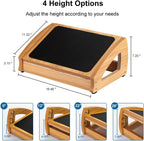 Lámpara StrongTek Reposapiés ergonómico debajo del escritorio, reposapiés de oficina de madera de 3 alturas ajustables, gran superficie antideslizante, mejora la postura y la circulación sanguínea, hasta 400