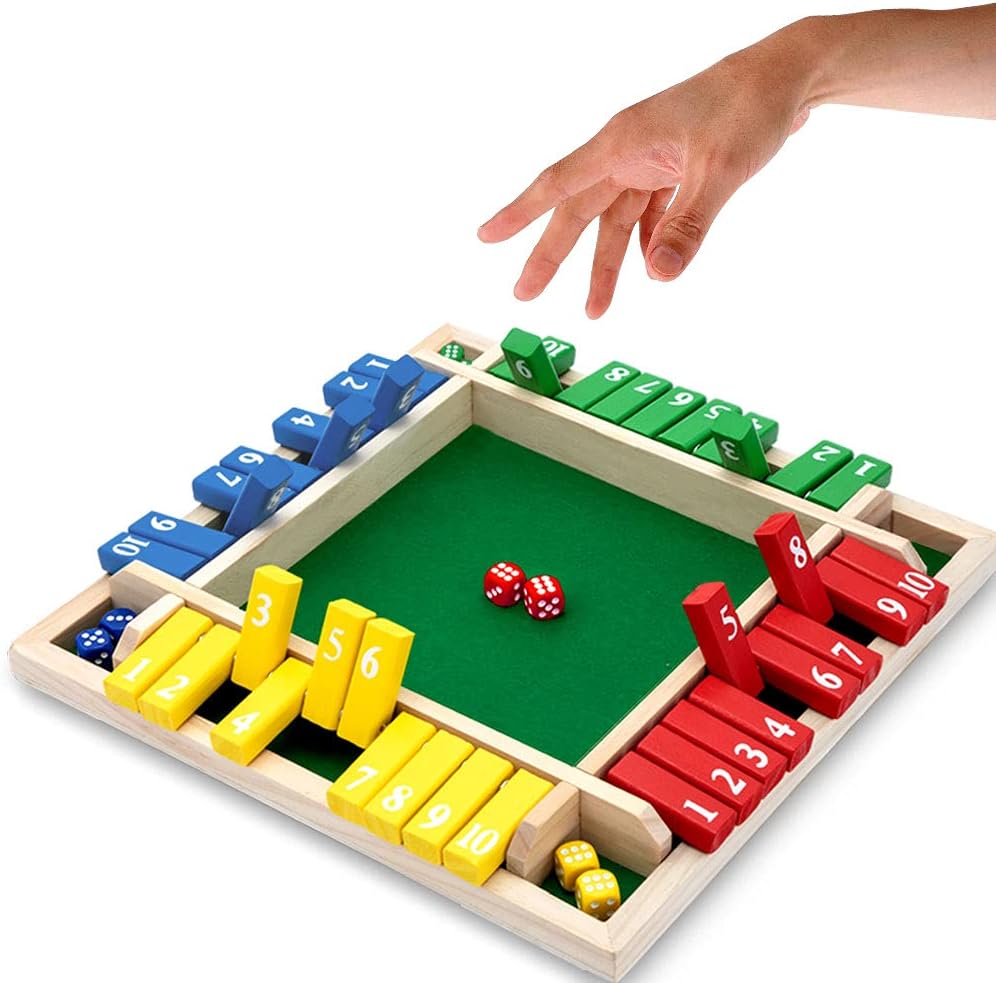 Nicecho Shut The Box - Juego de dados para 2 a 4 jugadores