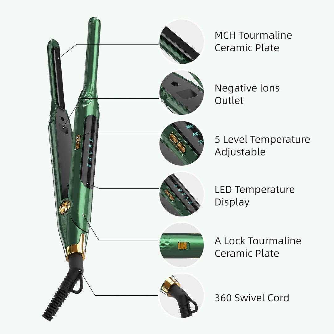 Mvxitanny - Planchas planas pequeñas para cabello corto, plancha de...