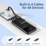 ZUOGGPET Cargador portátil con cables incorporados, banco de energí...