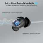 Auriculares para dormir T33, Bluetooth 6.0 con cancelación de ruido para dormir de lado, ANC hasta el 98 %, modo de sueño, tiempo de reproducción de 48 horas, auriculares pequeños