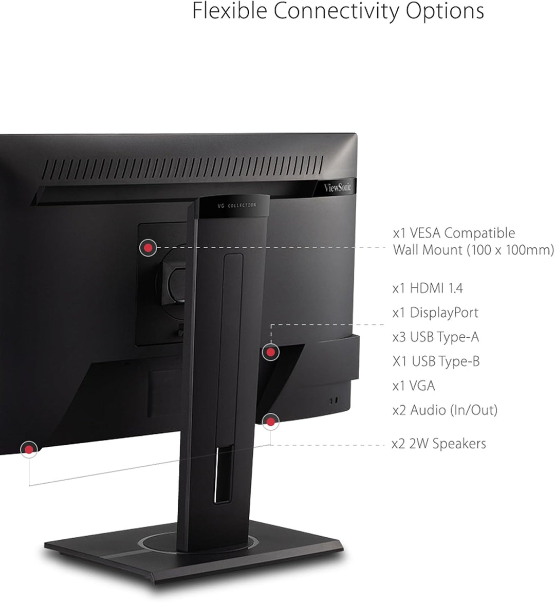 ViewSonic Monitor VG2440 de 24 pulgadas 1080p, pantalla VA para una...