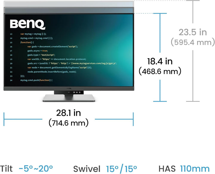 BenQ Monitor de programación RD320U de 32" 4K 3840x2160 con rel...