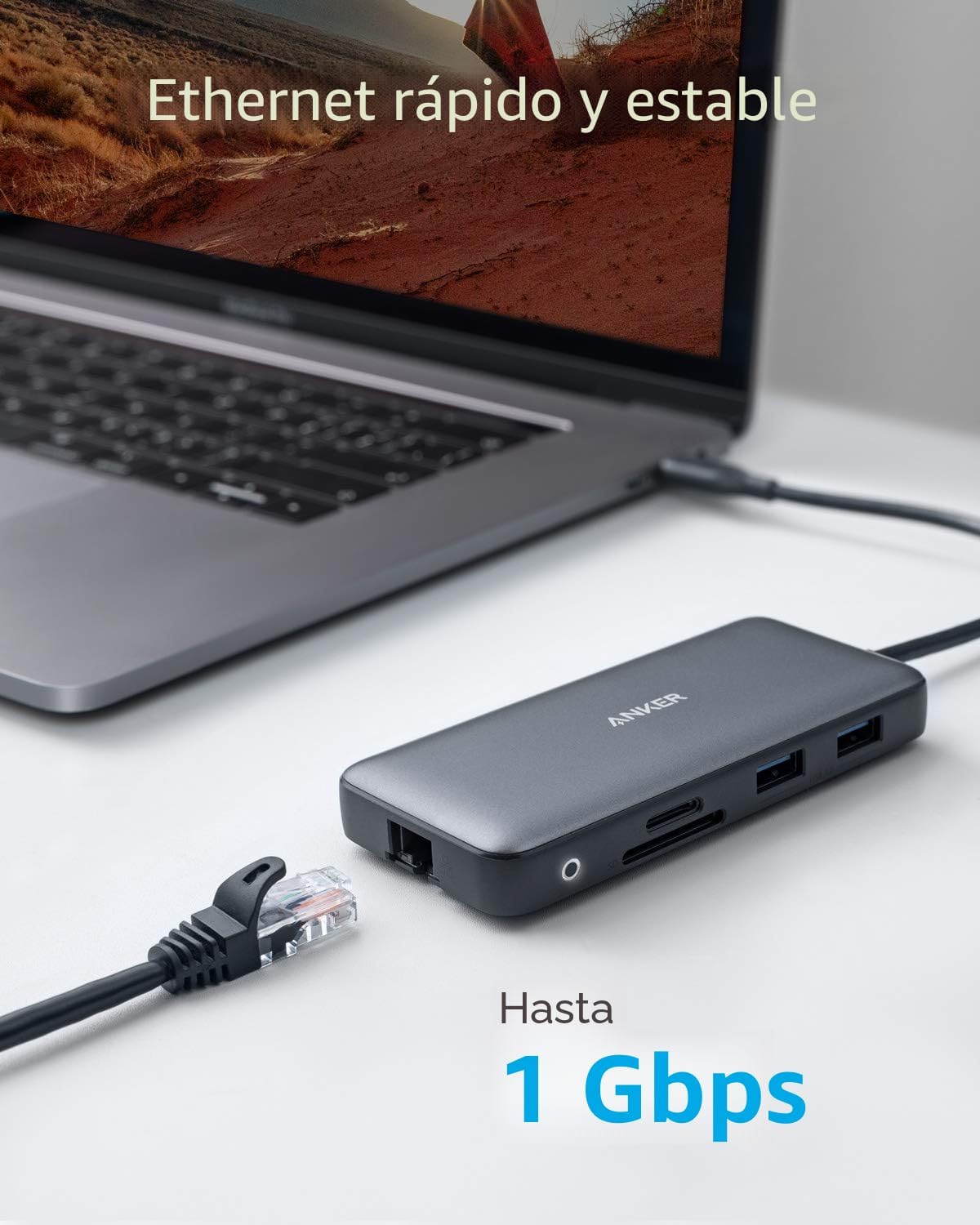 Anker Estación de acoplamiento para laptop con monitor doble, conce...